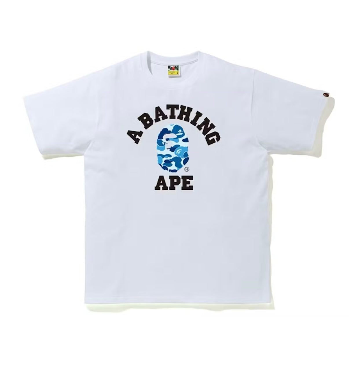 Bape Camo College Tee White/Blue