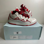 Size 7.5 - Lanvin Curb Sneaker White Red