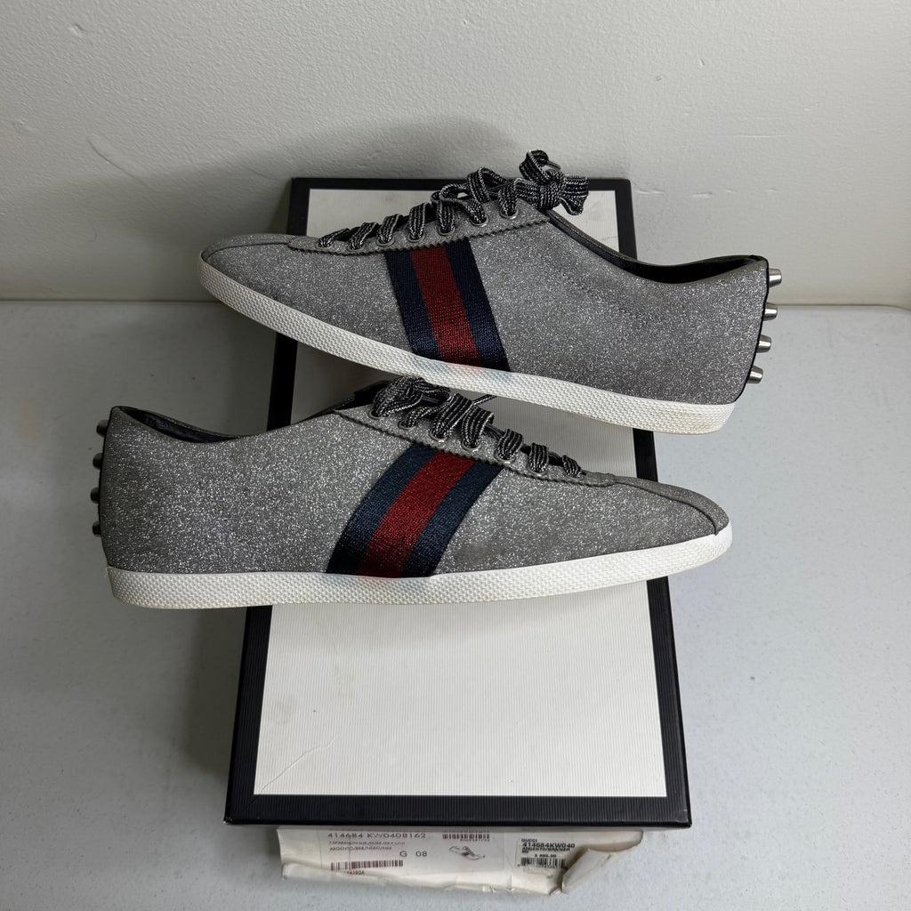 Gucci Glitter Web studded Sneaker