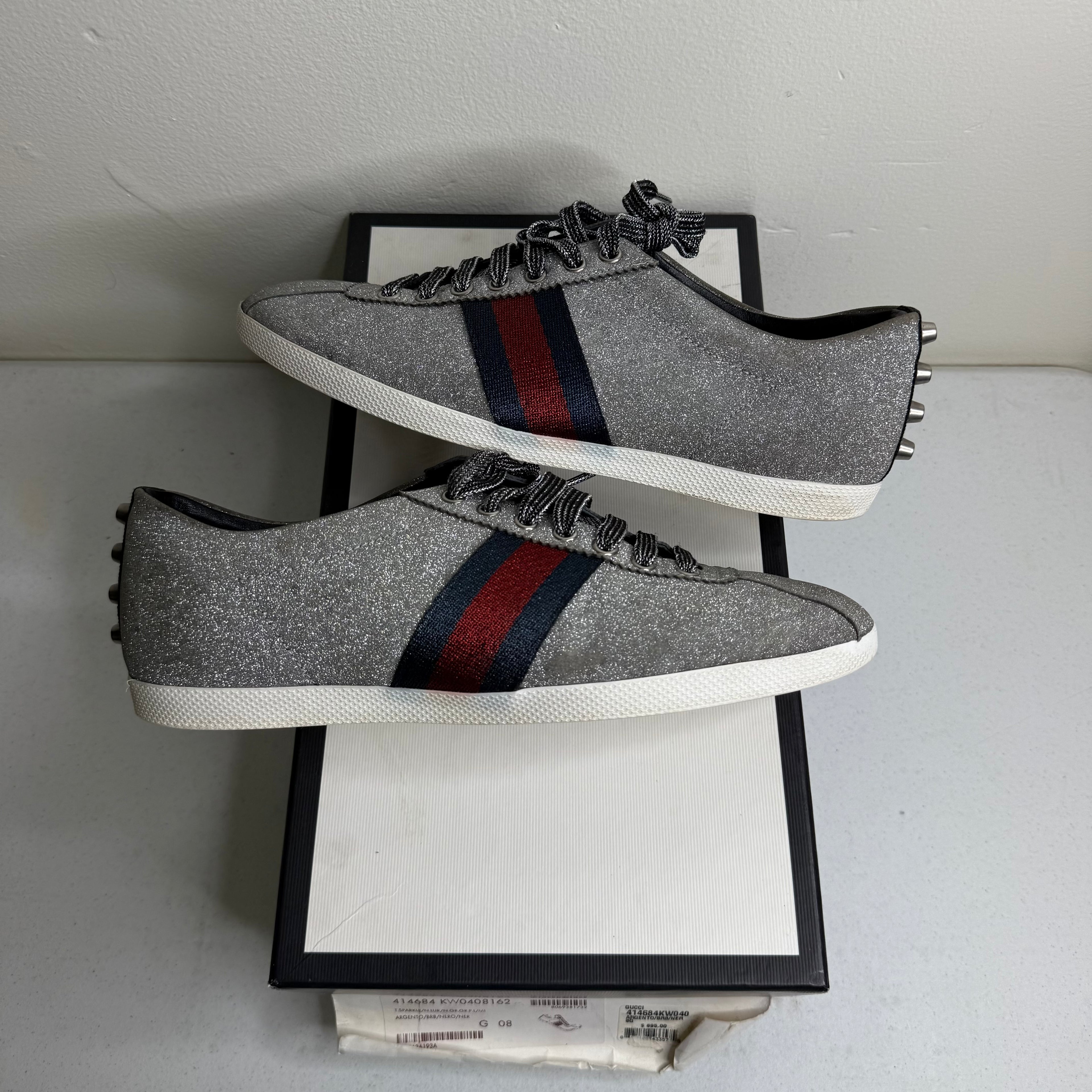 Gucci Glitter Web studded Sneaker