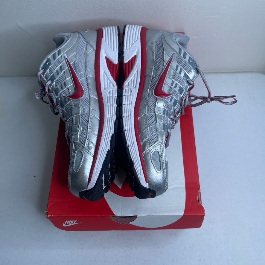 Nike P-6000 Metallic Silver Gym Red