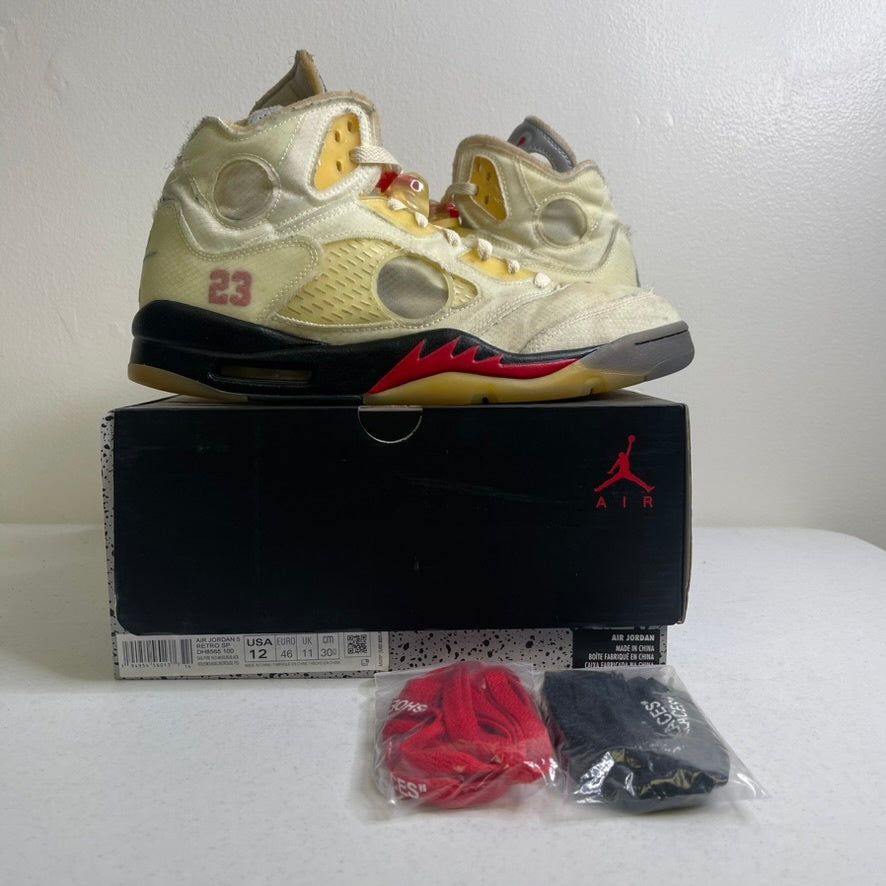 Size 12 - Jordan 5 Retro Off-White Sail