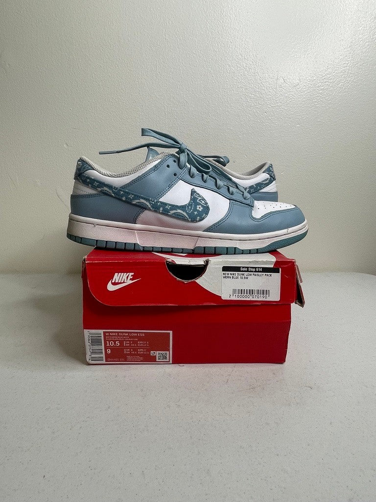 Size 10.5w - Nike Dunk Low Essential Paisley Pack Worn Blue