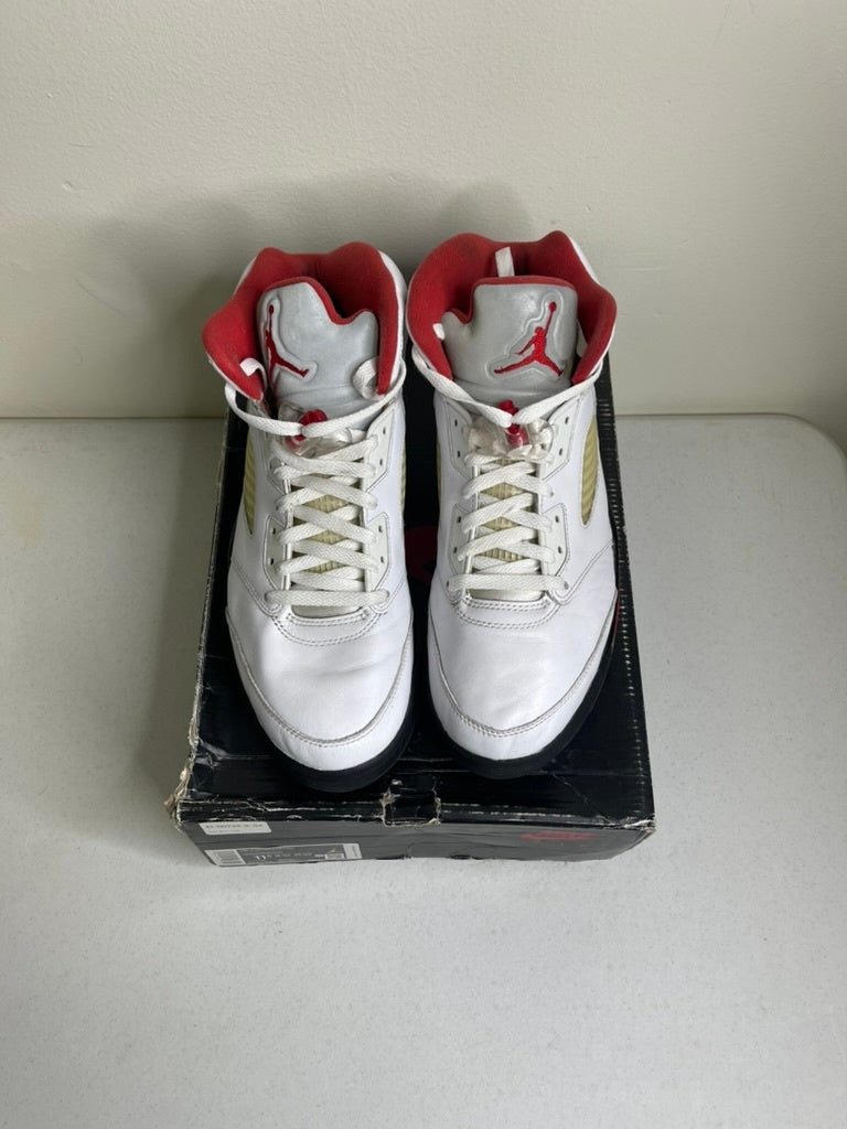 Size 11.5 - Jordan 5 Retro Fire Red Silver Tongue (2020)