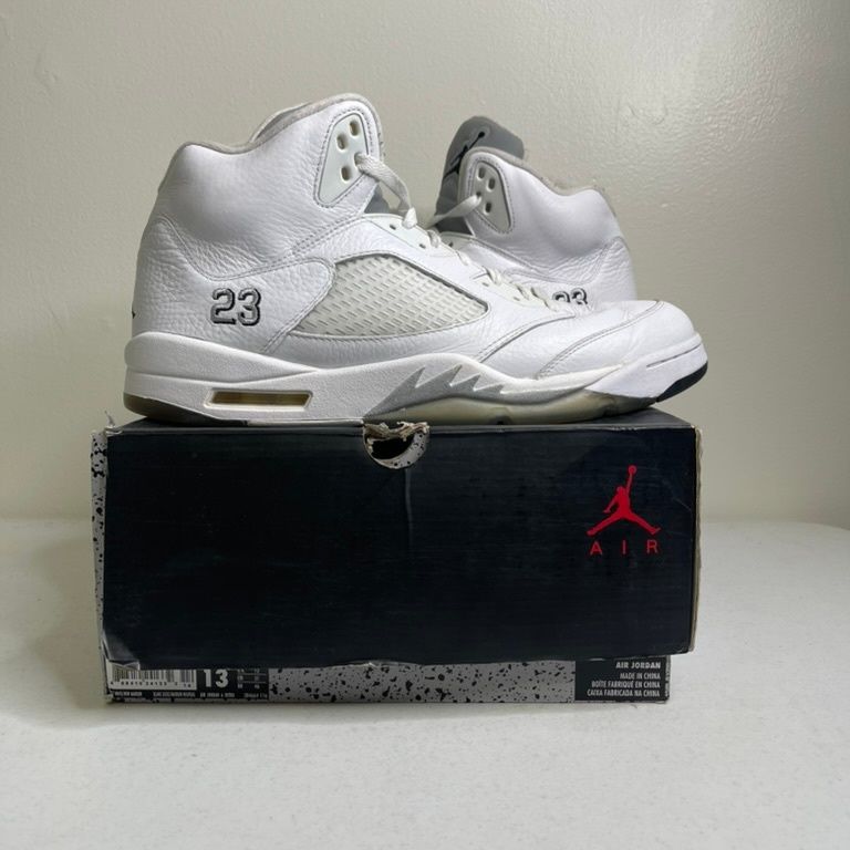Size 13 - Jordan 5 Retro Metallic White (2015)