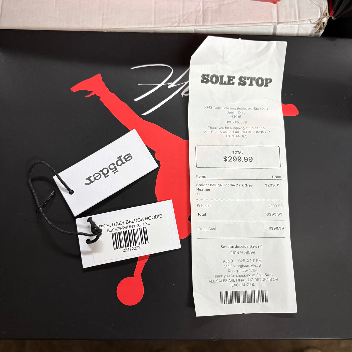 Size XL - Sp5der Beluga Hoodie Dark Grey Heather