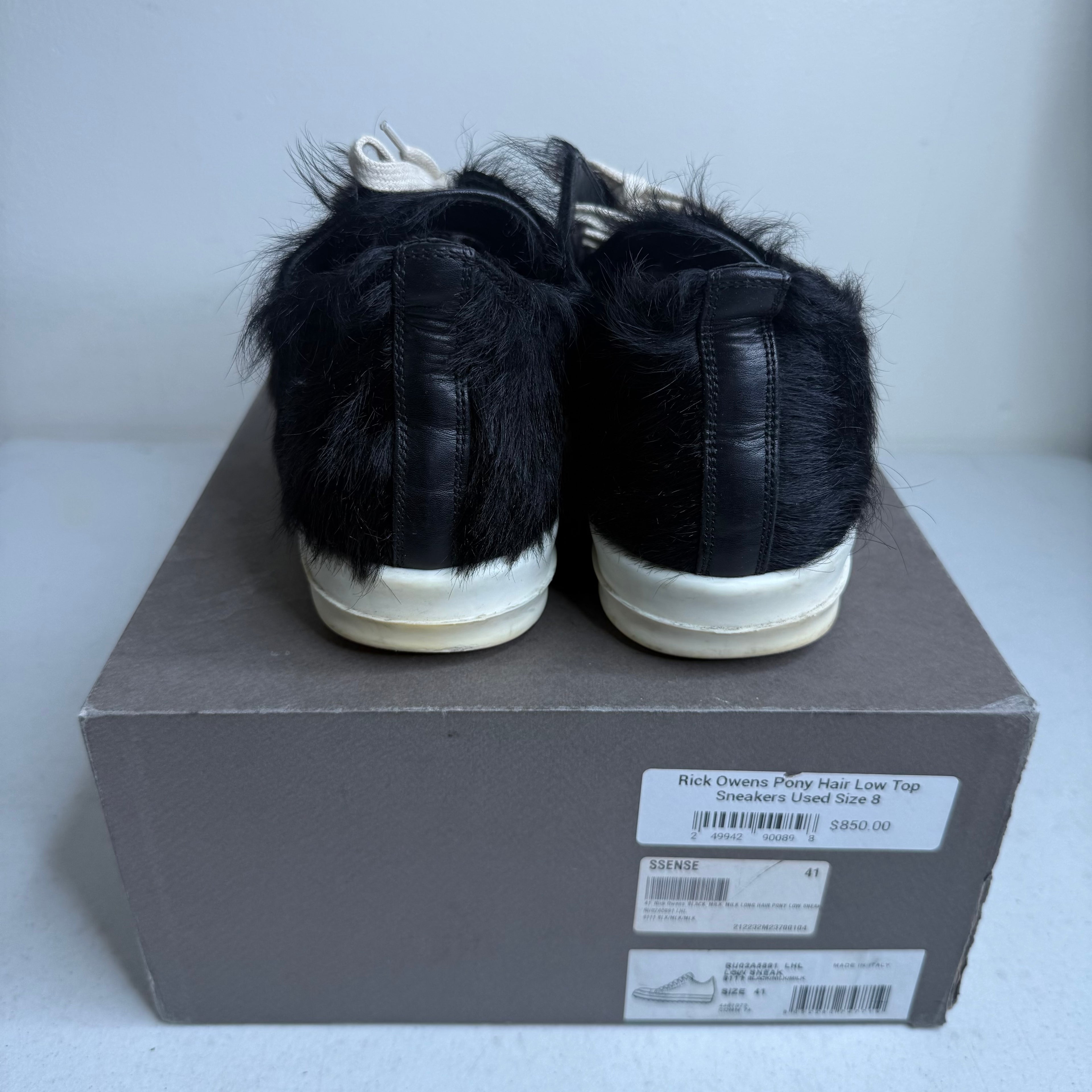 Size 41(8) - Rick Owens Strobe Low Black Cow Fur