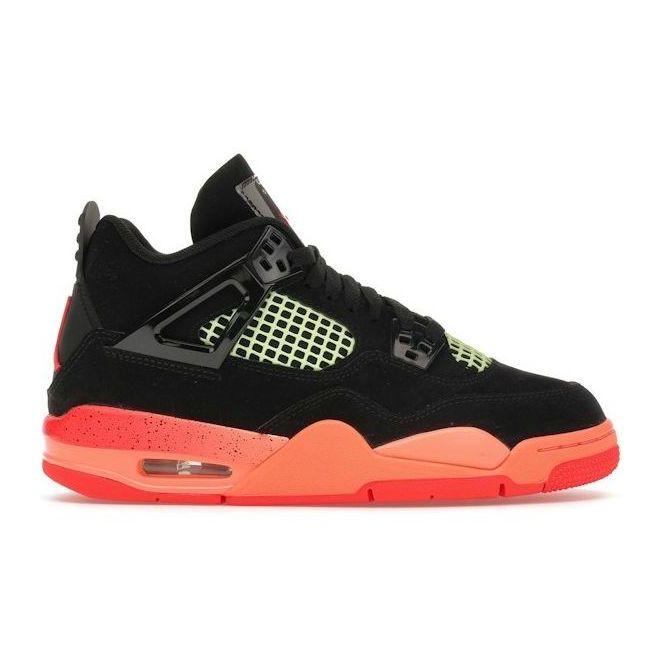 Size 6.5y - Jordan 4 Retro Black Infrared Barely Volt (GS)
