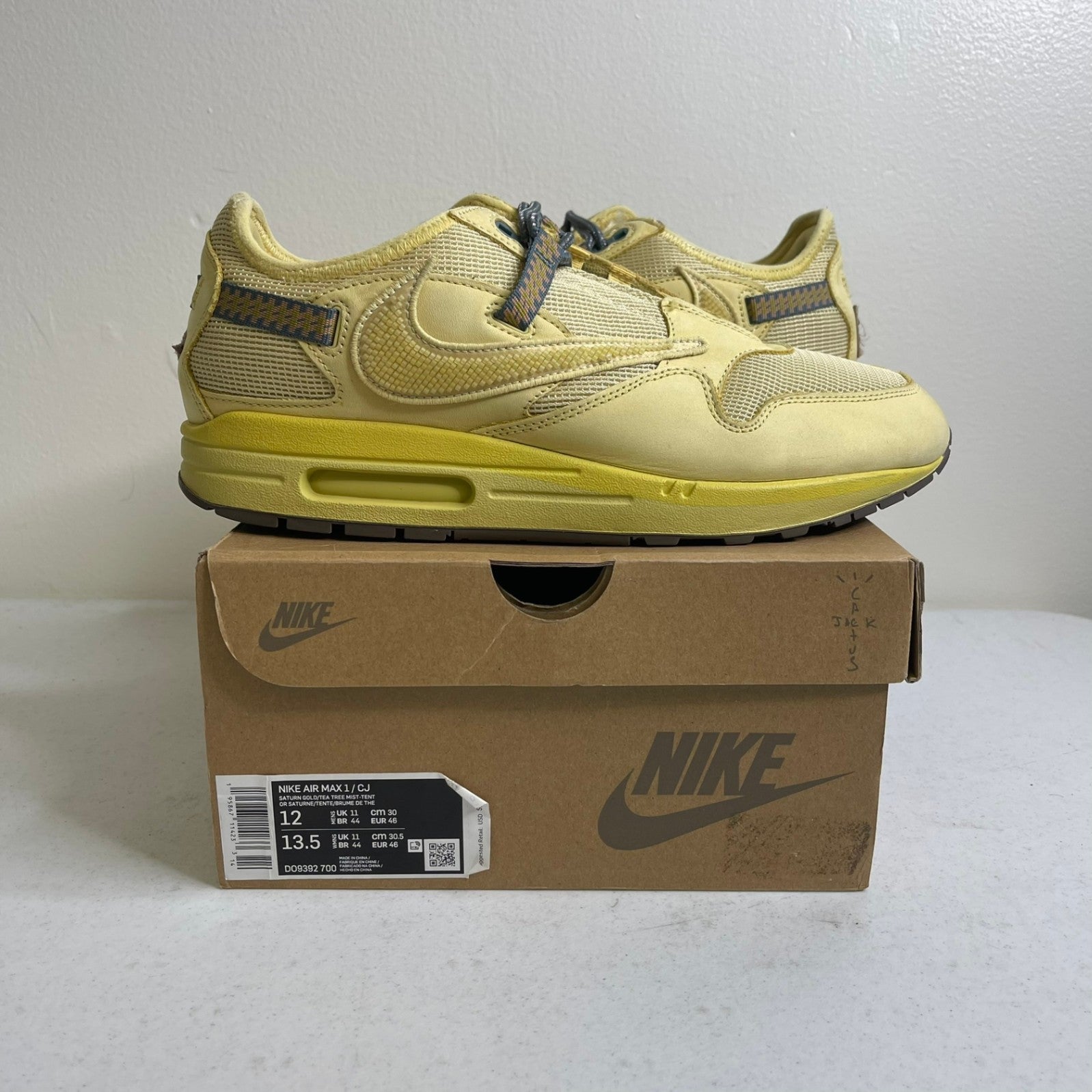 Size 12 - Nike Air Max 1 Travis Scott Cactus Jack Saturn Gold
