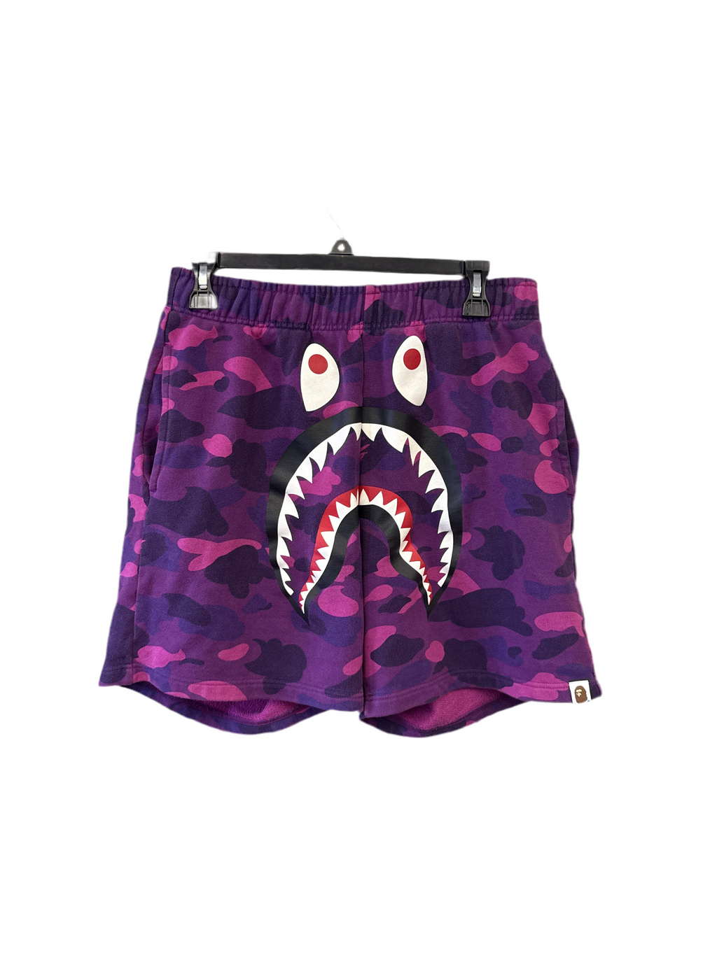 Bape Camo Shark Sweat Shorts Purple