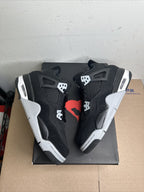 Size 4y - Jordan 4 Retro Black Canvas (GS)