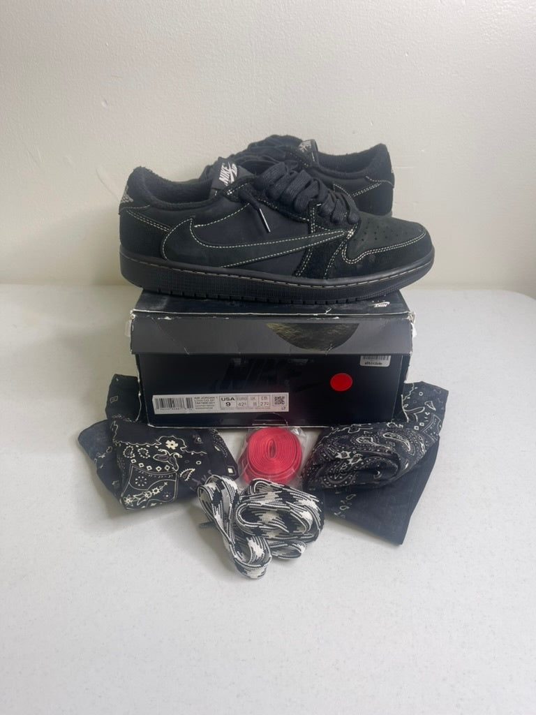 Size 9 - Jordan 1 Retro Low OG SP Travis Scott Black Phantom