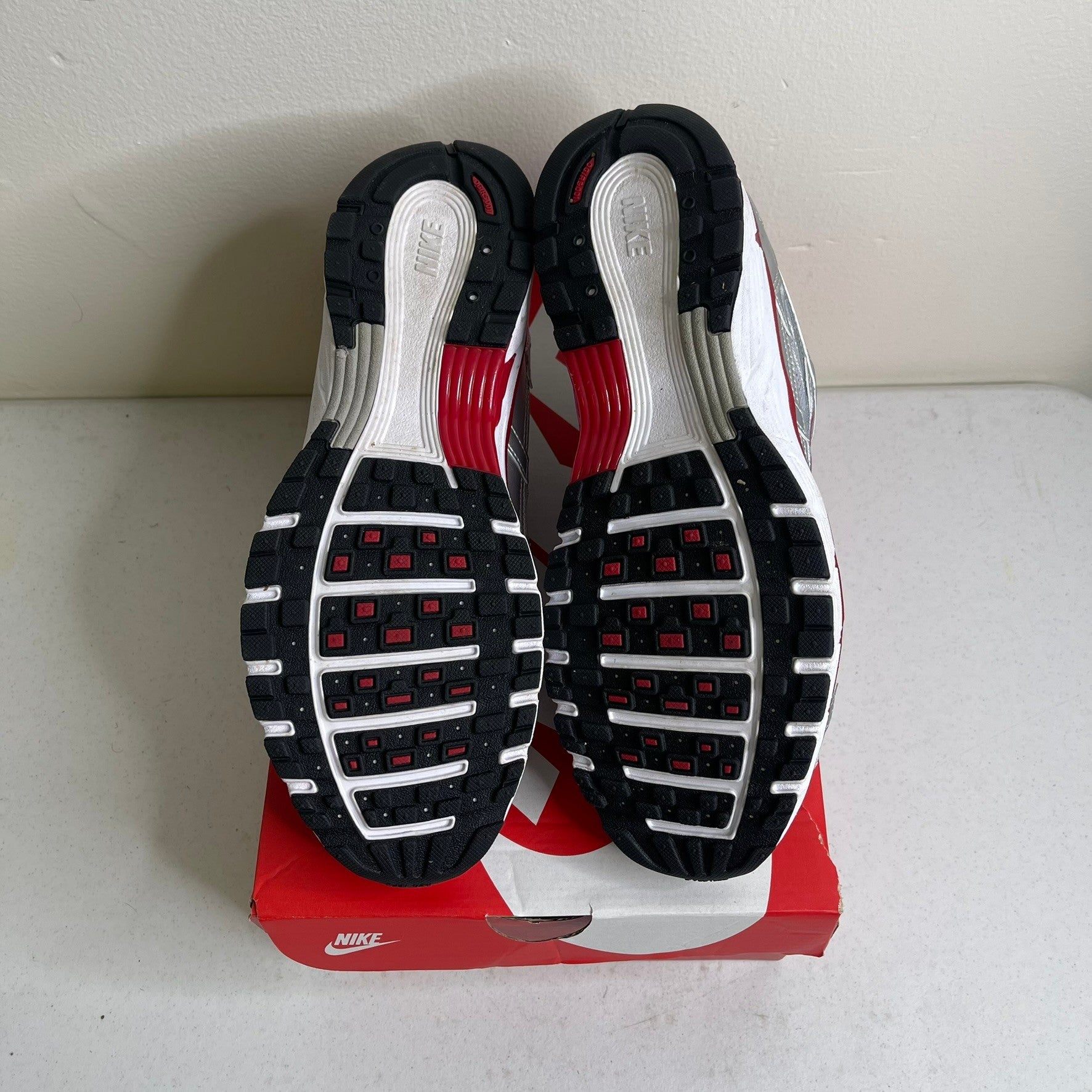 Nike P-6000 Metallic Silver Gym Red