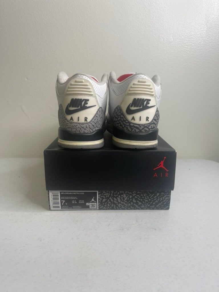 Size 7y - Jordan 3 Retro White Cement Reimagined (GS)