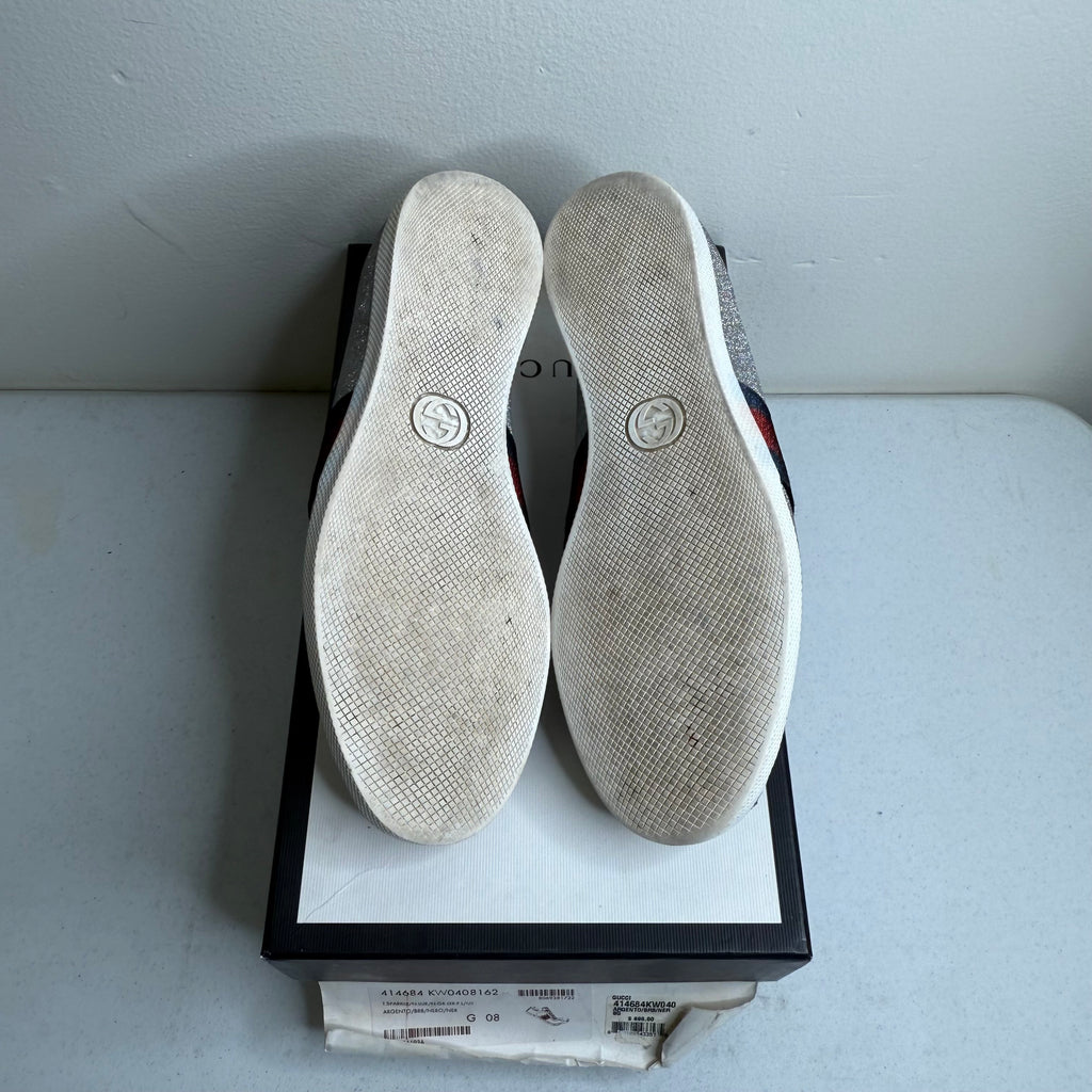 Gucci Glitter Web studded Sneaker