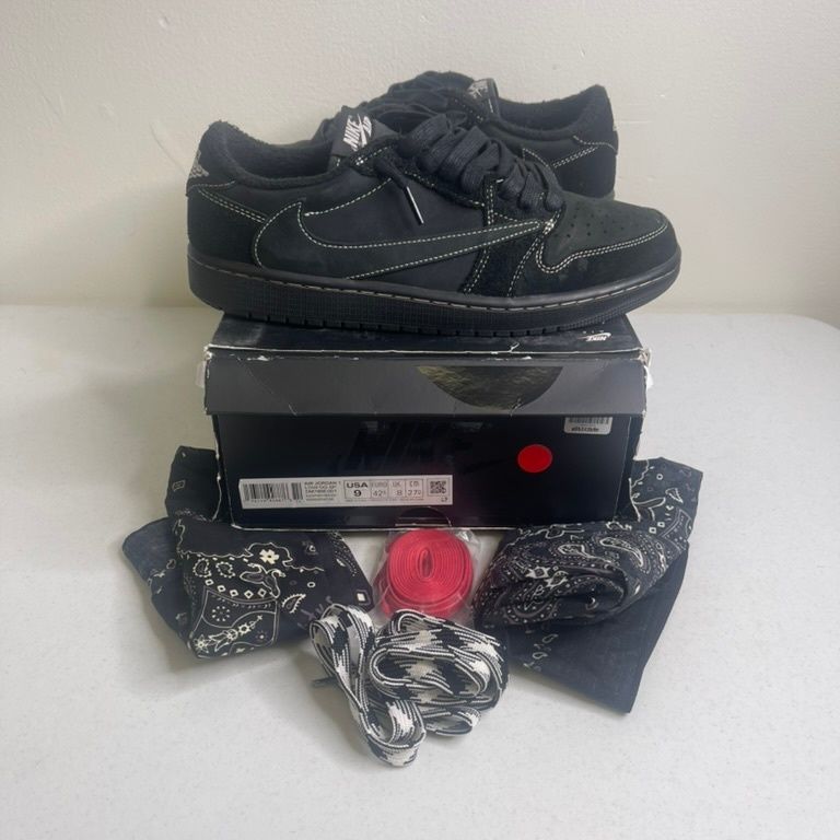 Size 9 - Jordan 1 Retro Low OG SP Travis Scott Black Phantom