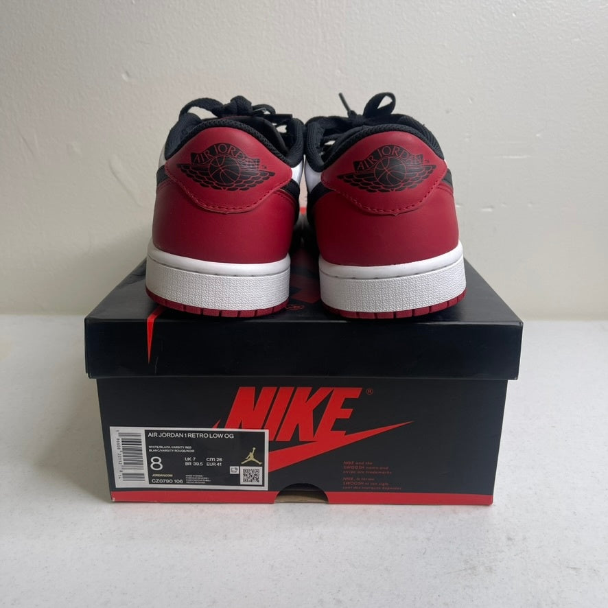 Size 8 - Jordan 1 Retro Low OG Black Toe (2023)