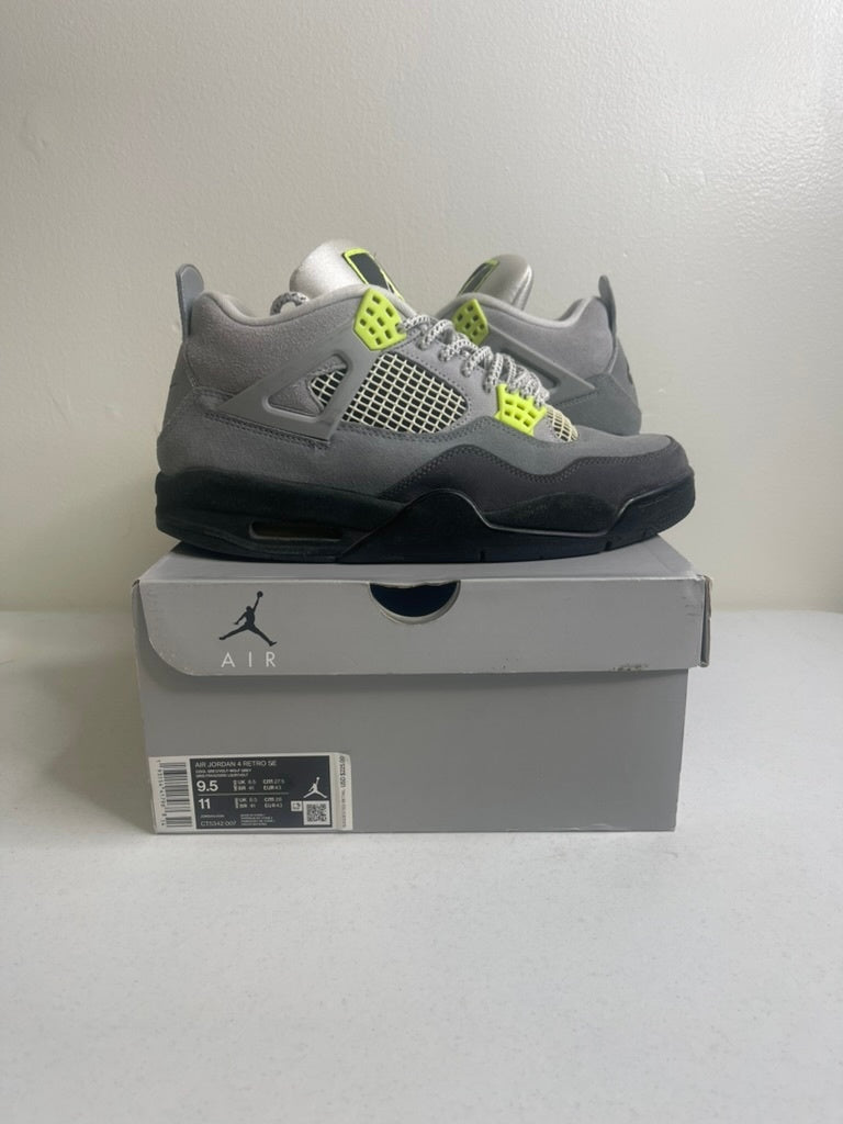 Size 9.5 - Jordan 4 Retro SE 95 Neon
