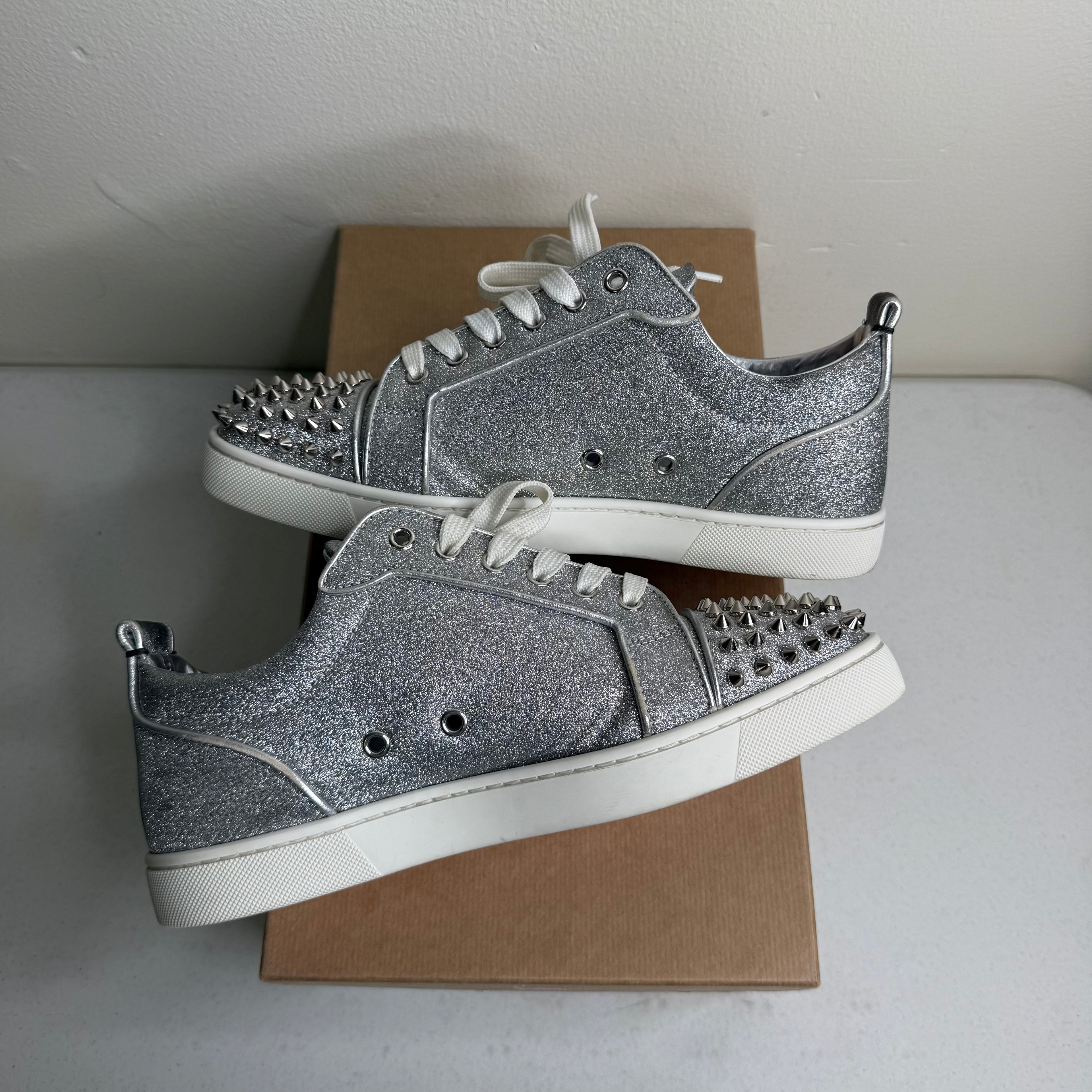 Christian Louboutin Spikes Silver Sneaker