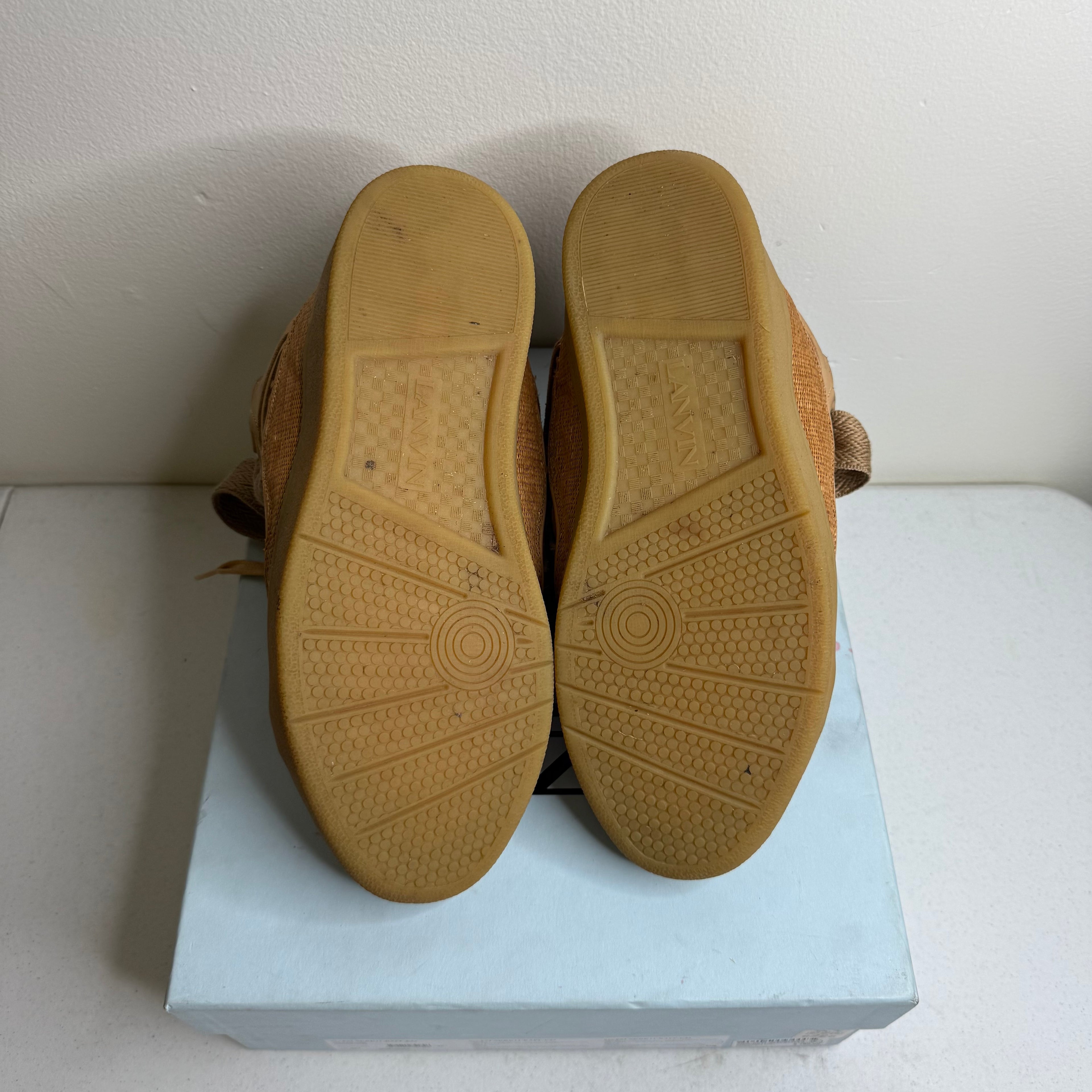 Lanvin Leather Curb Sneaker Tan