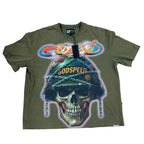 Size XL - Godspeed Badges of Honor Tee  Military Green