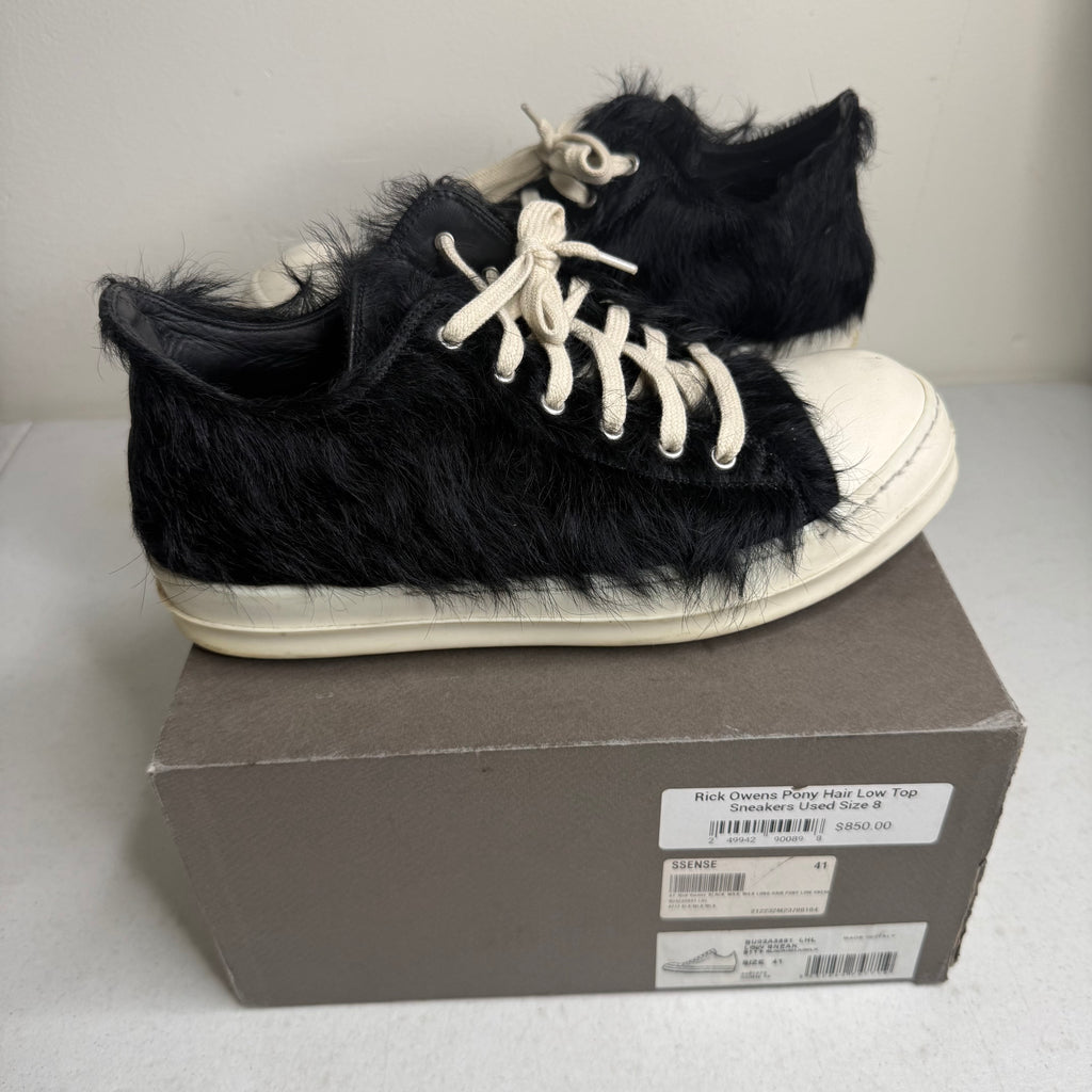 Size 41(8) - Rick Owens Strobe Low Black Cow Fur