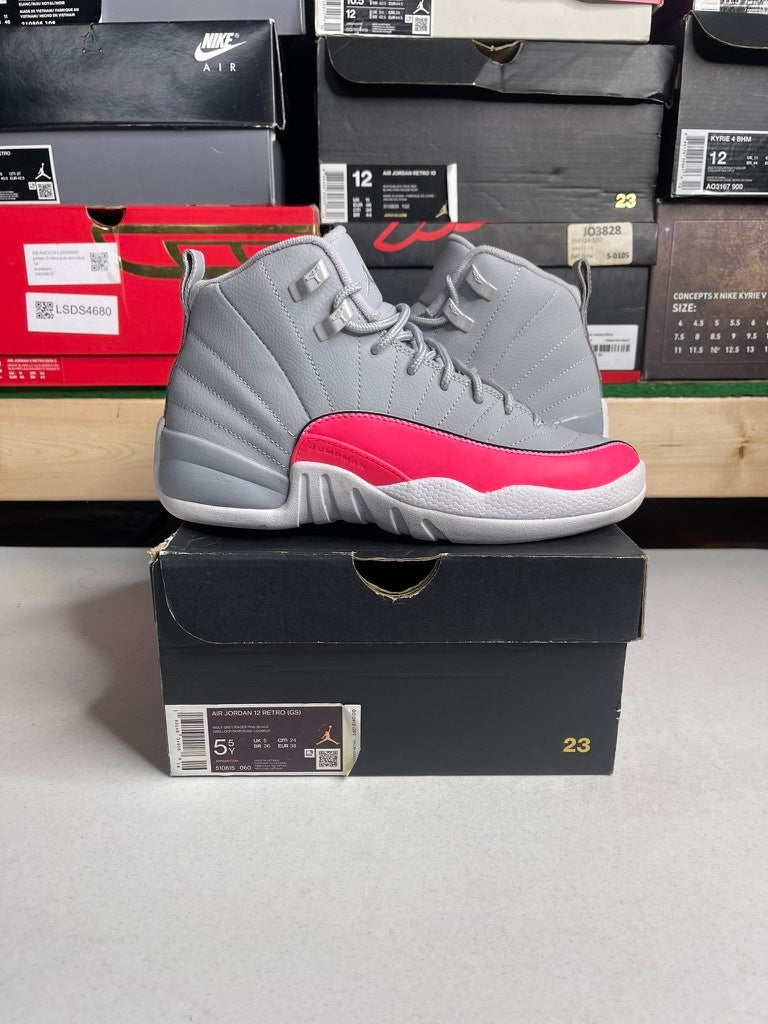 Jordan 12 Retro Wolf Grey Racer Pink (GS)