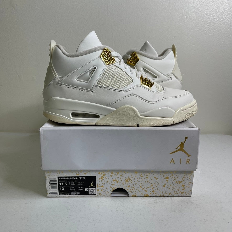 Size 11.5w - Jordan 4 Retro Metallic Gold (Women's)