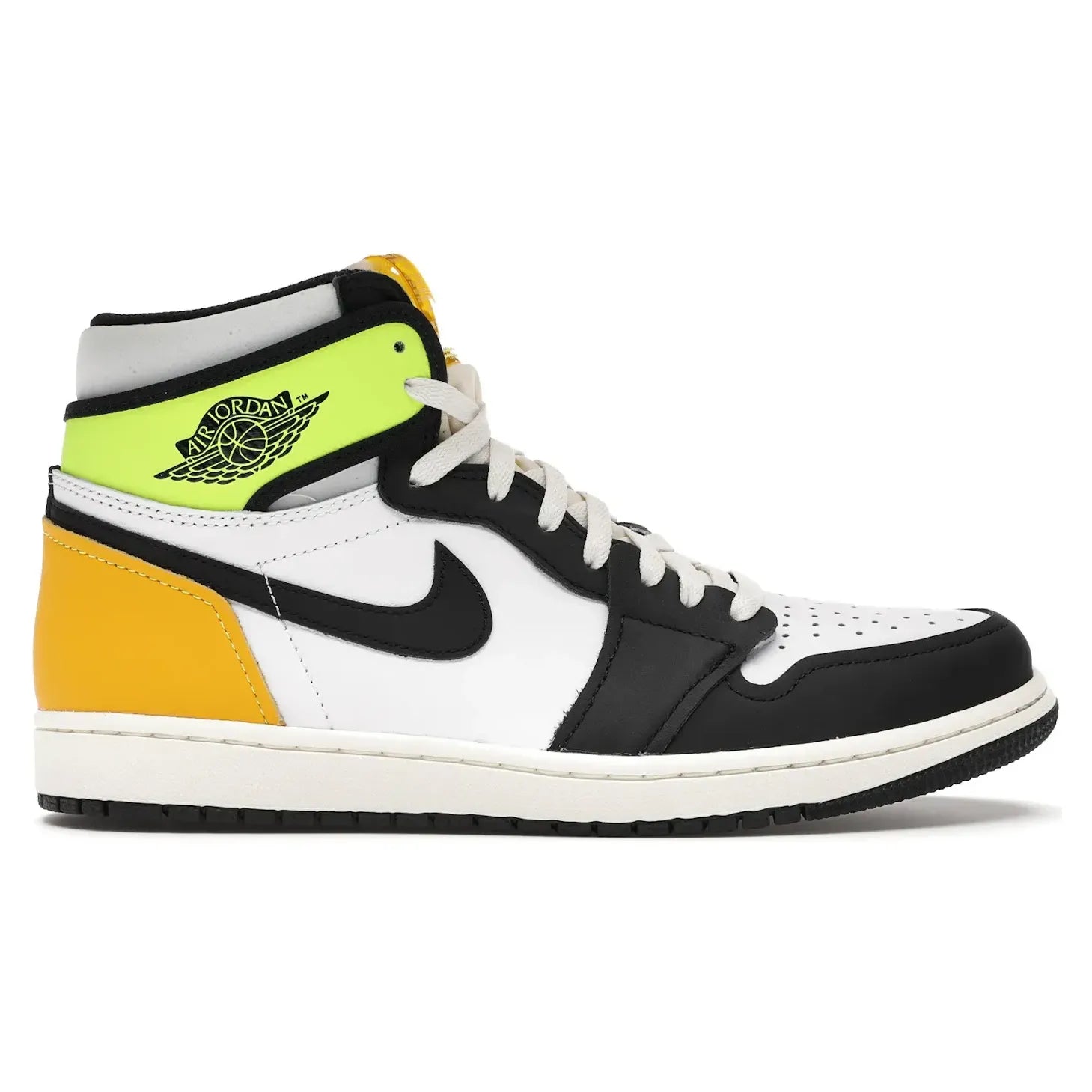 Size 10 - Jordan 1 Retro High White Black Volt University Gold