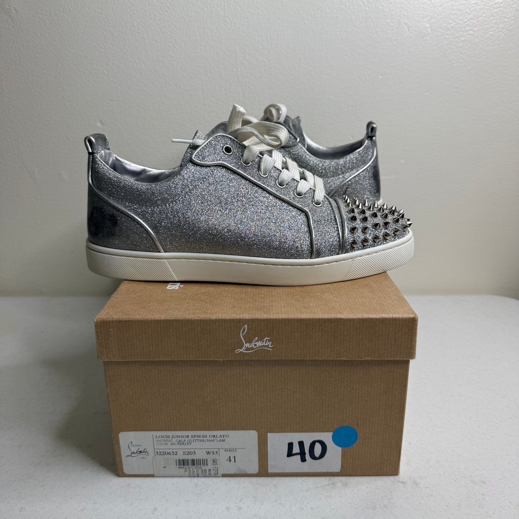 Christian Louboutin Spikes Silver Sneaker
