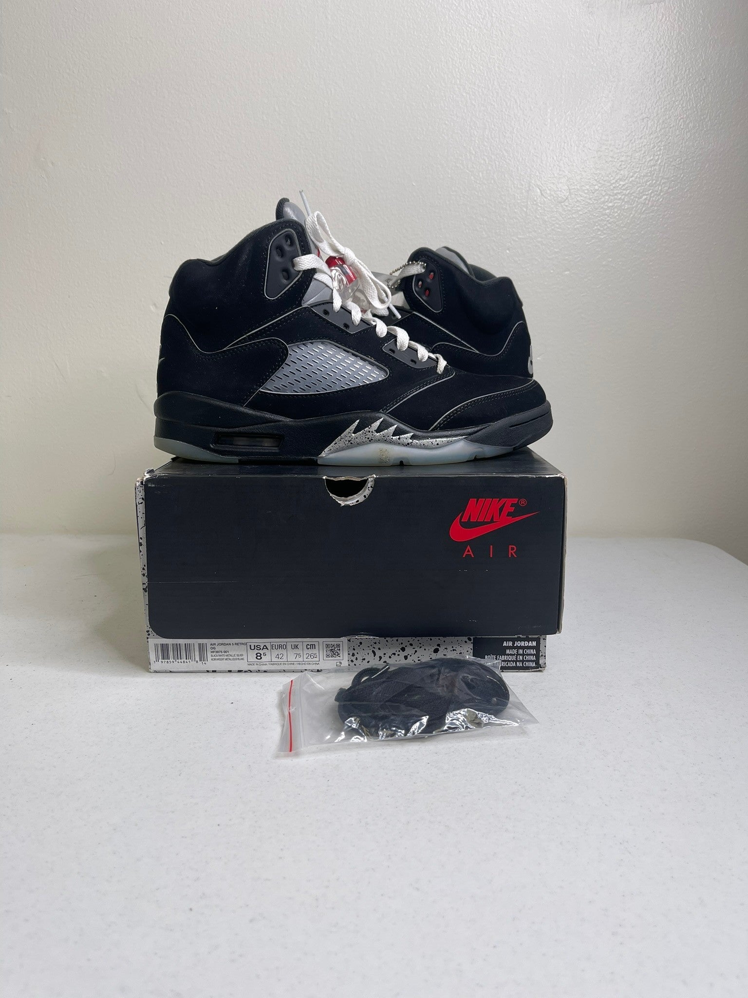 Size 8.5 - Jordan 5 Retro OG Black Metallic Reimagined