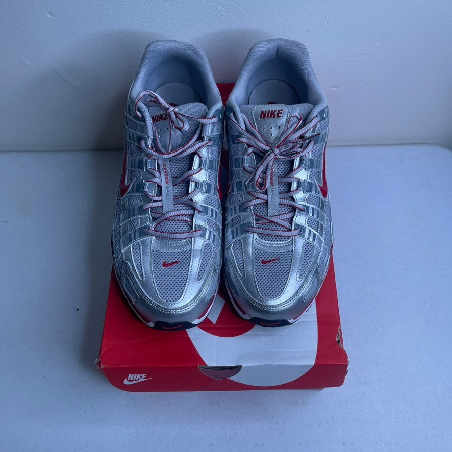 Nike P-6000 Metallic Silver Gym Red