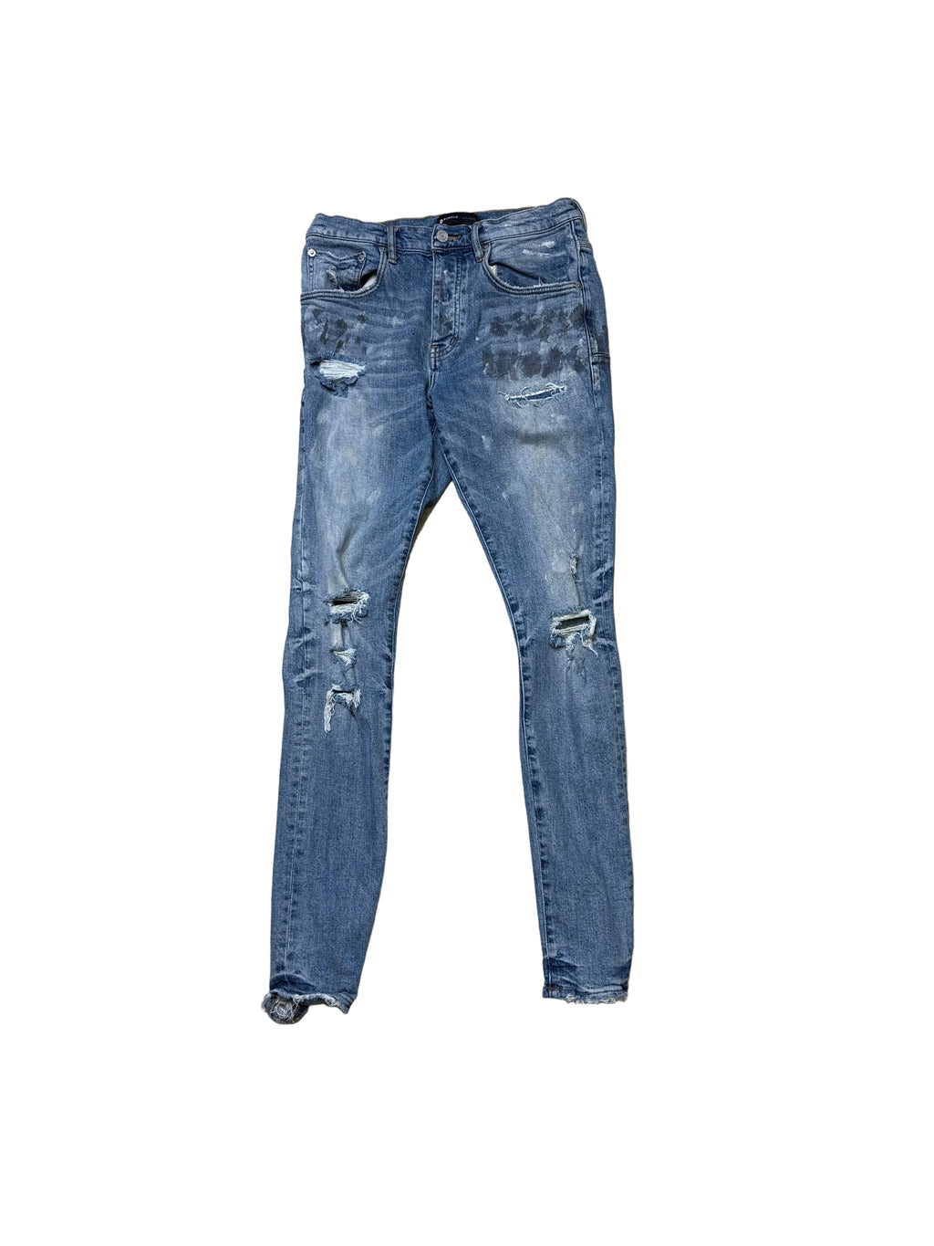 Size 30 - Purple Brand Blue Paint Splatter Jeans
