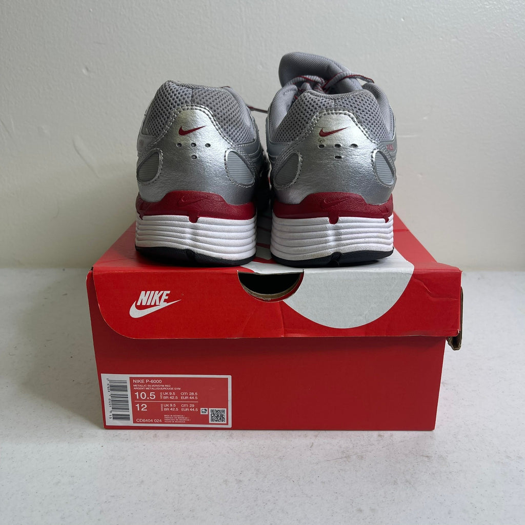 Nike P-6000 Metallic Silver Gym Red