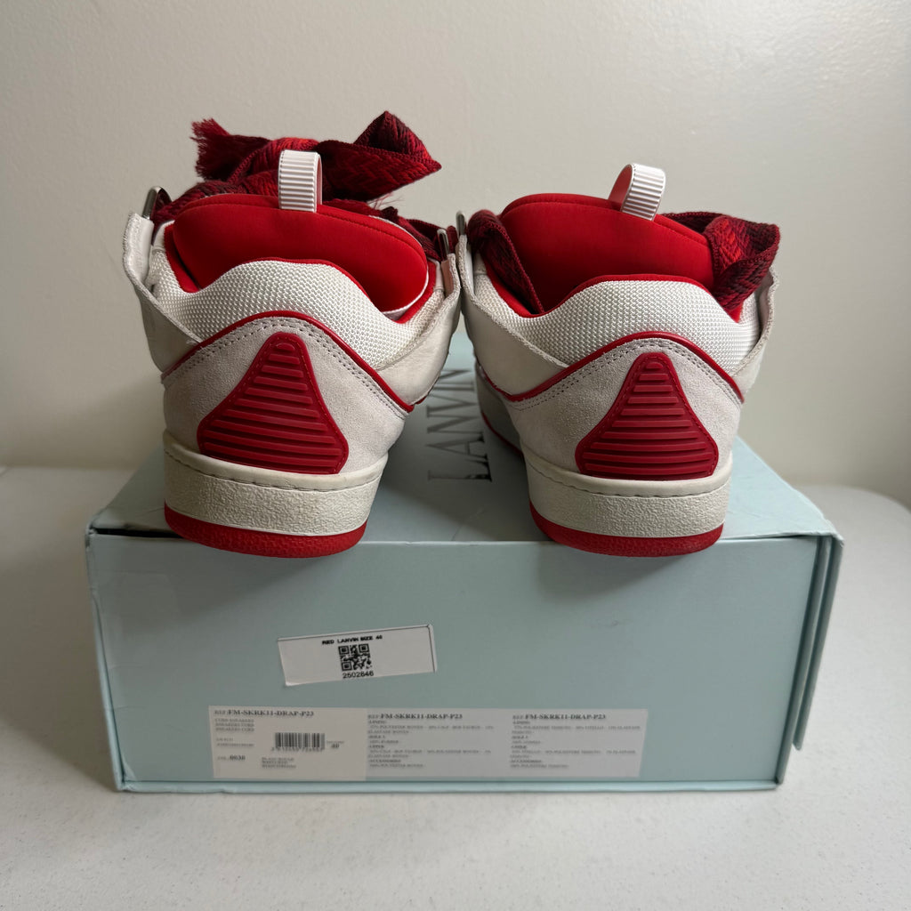 Size 7.5 - Lanvin Curb Sneaker White Red