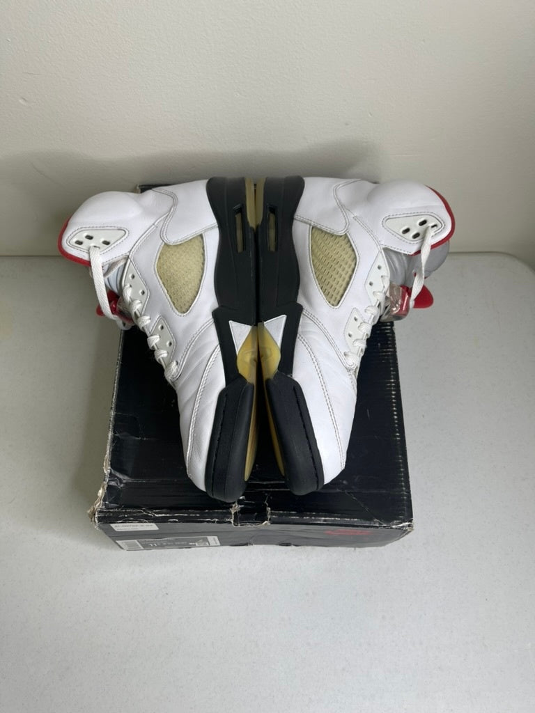 Size 11.5 - Jordan 5 Retro Fire Red Silver Tongue (2020)