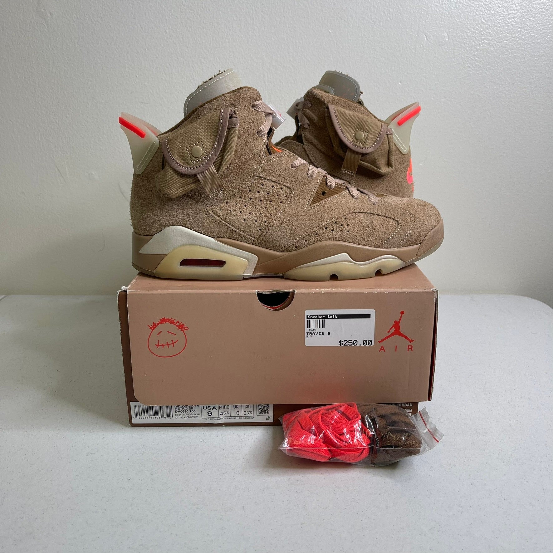 Size 9 - Jordan 6 Retro Travis Scott British Khaki