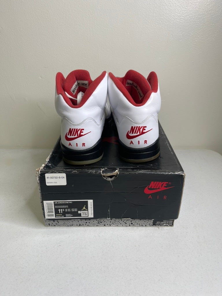 Size 11.5 - Jordan 5 Retro Fire Red Silver Tongue (2020)