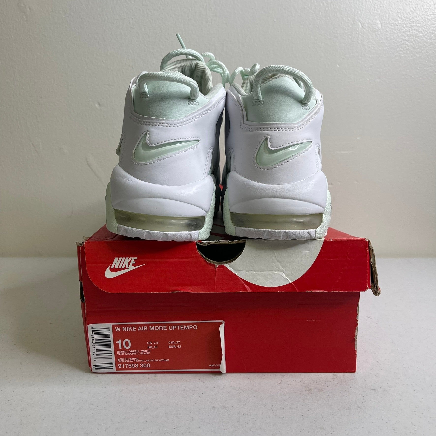 Size 10w - Nike Air More Uptempo Barley Green
