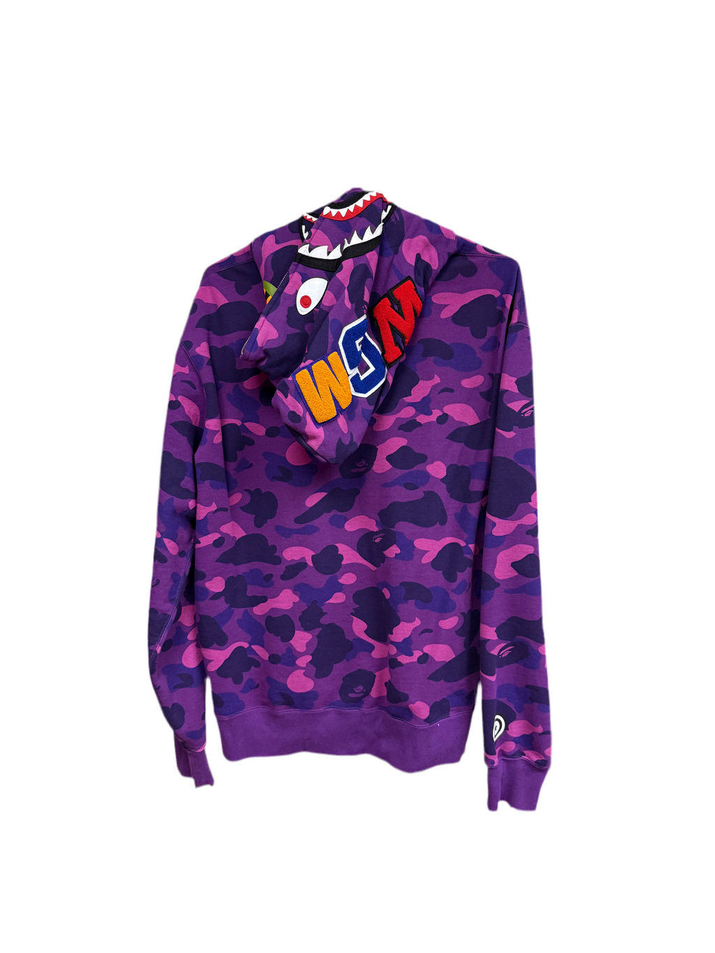 Bape Camo Shark Full Zip Hoodie Purple