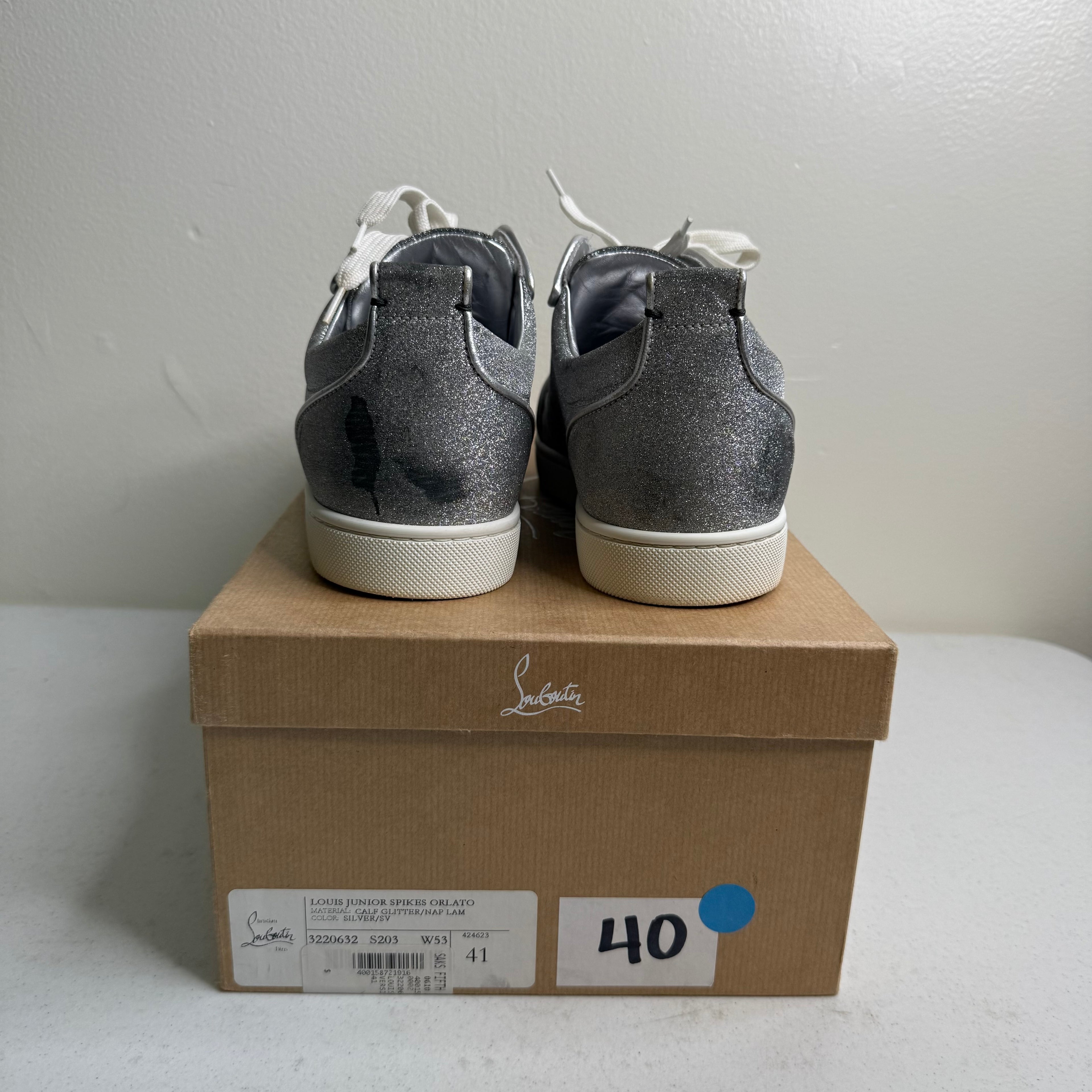 Christian Louboutin Spikes Silver Sneaker