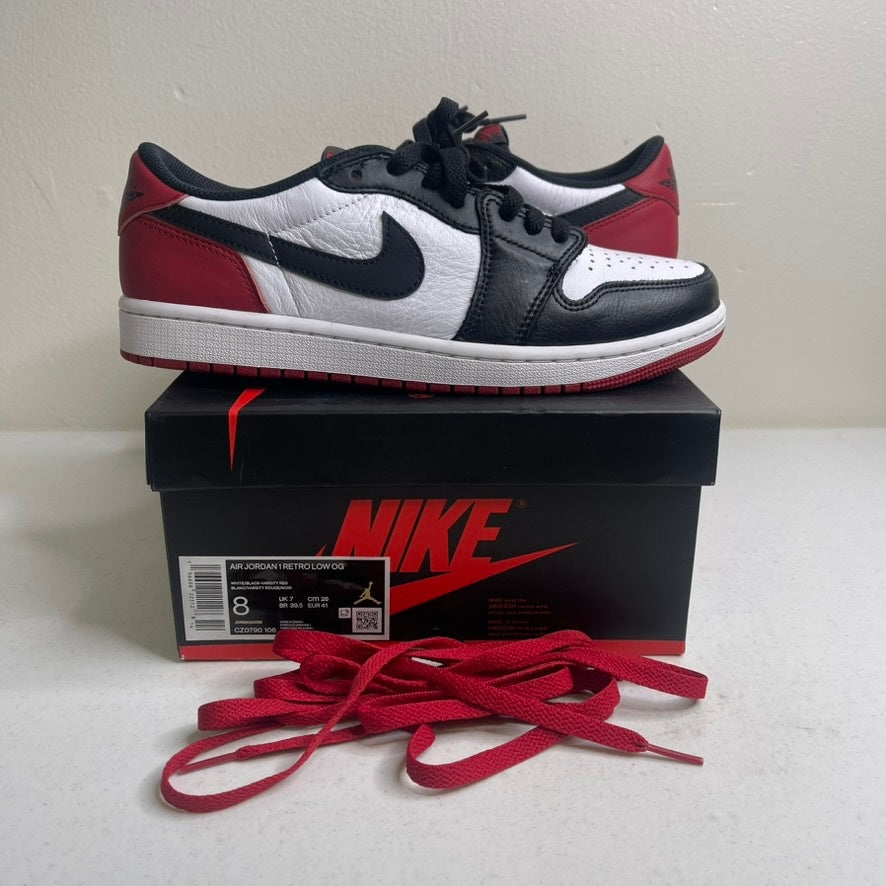 Size 8 - Jordan 1 Retro Low OG Black Toe (2023)