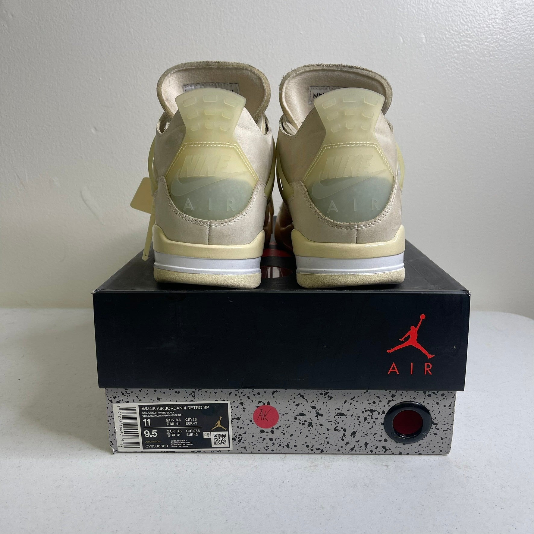 Size 11w - Jordan 4 Retro Off-White Sail (Women's)