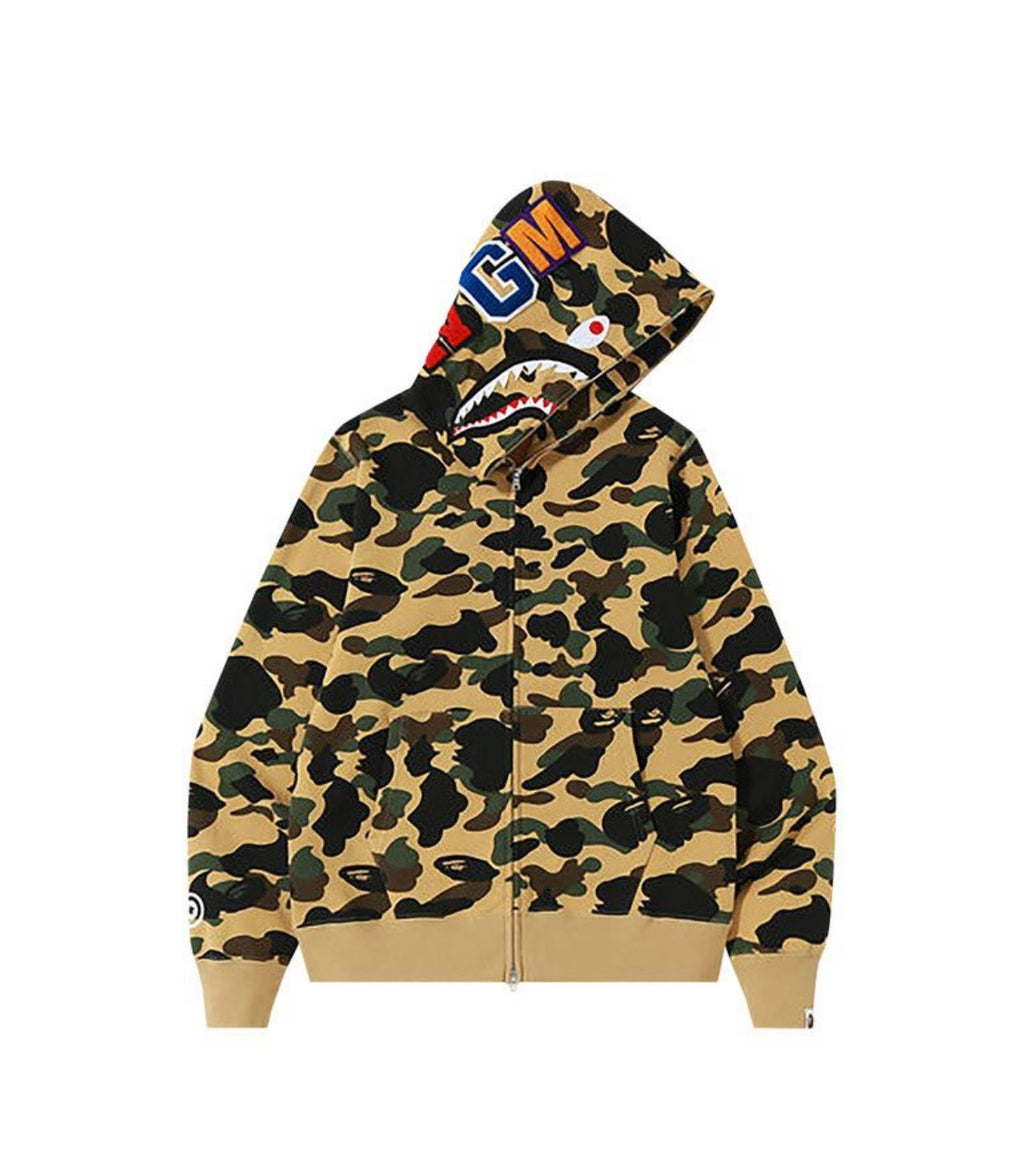 Bape Camo Shark Hoodie Yellow