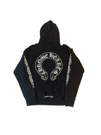 Size Medium - Chrome Hearts Horse Shoe Floral Hoodie