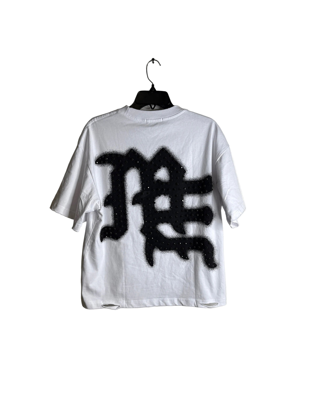 Mixed Emotion Rhinestone Tee Black White