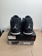 Size 4y - Jordan 4 Retro Black Canvas (GS)