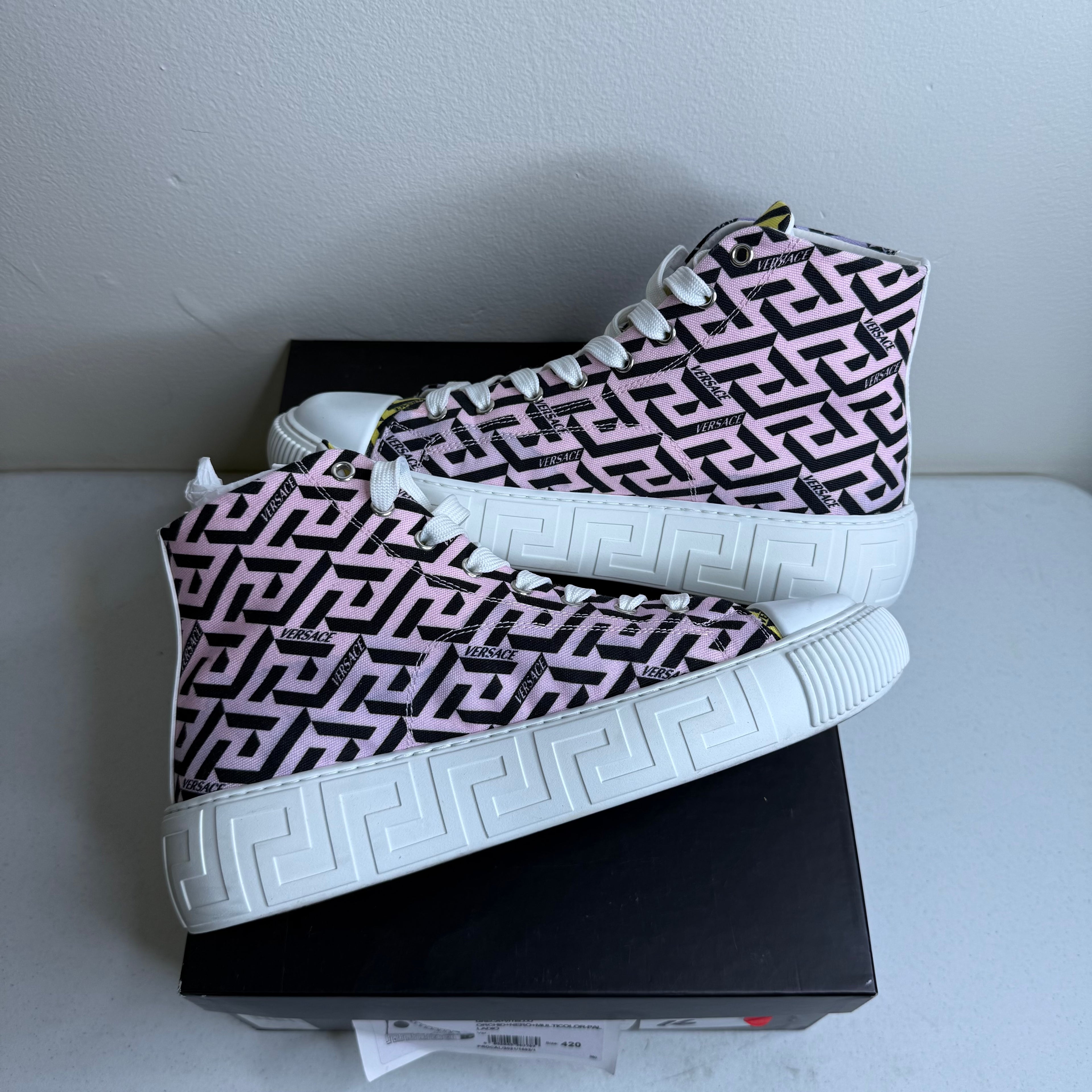 Versace Canvas High Top Sneaker