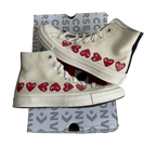 Size 6 - Converse Chuck Taylor All Star 70 Hi Comme des Garcons PLAY Multi-Heart White