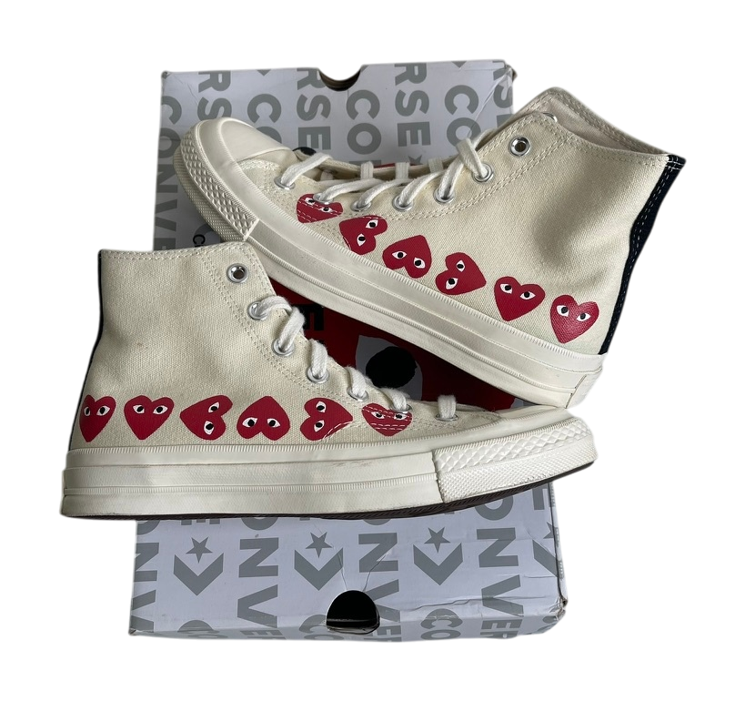 Converse Chuck Taylor All Star 70 Hi Comme des Garcons PLAY Multi-Heart White